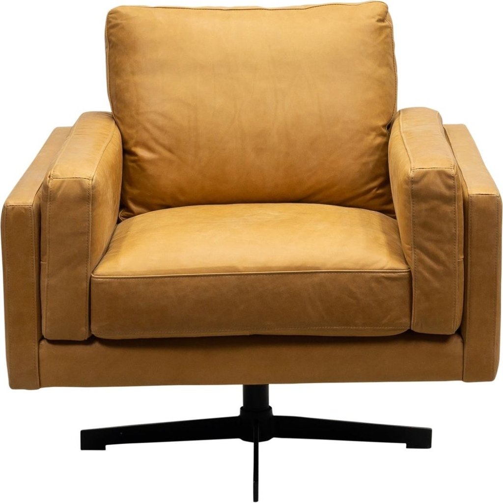 Spencer Leather Modern Swivel Chair - LOOMLAN - Olivia + Quinn - Club Chairs