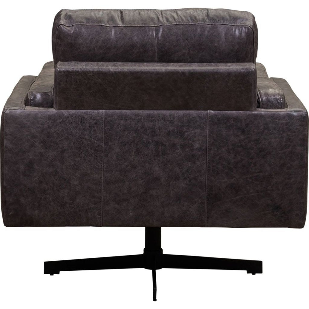 Spencer Leather Modern Swivel Chair - LOOMLAN - Olivia + Quinn - Club Chairs