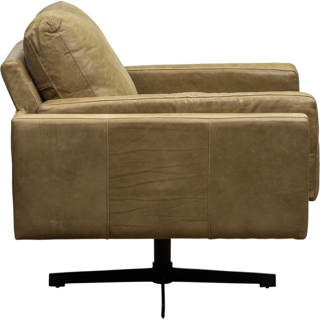 Spencer Leather Modern Swivel Chair - LOOMLAN - Olivia + Quinn - Club Chairs