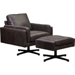 Spencer Leather Modern Swivel Chair - LOOMLAN - Olivia + Quinn - Club Chairs