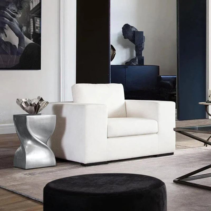 Spire Square Accent Table Casted Aluminum Nickel - LOOMLAN - Diamond Sofa - Side Tables