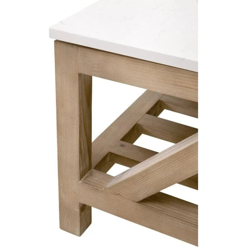 Spruce Coffee Table Reclaimed Pine White Quartz - LOOMLAN - Essentials For Living - Coffee Tables