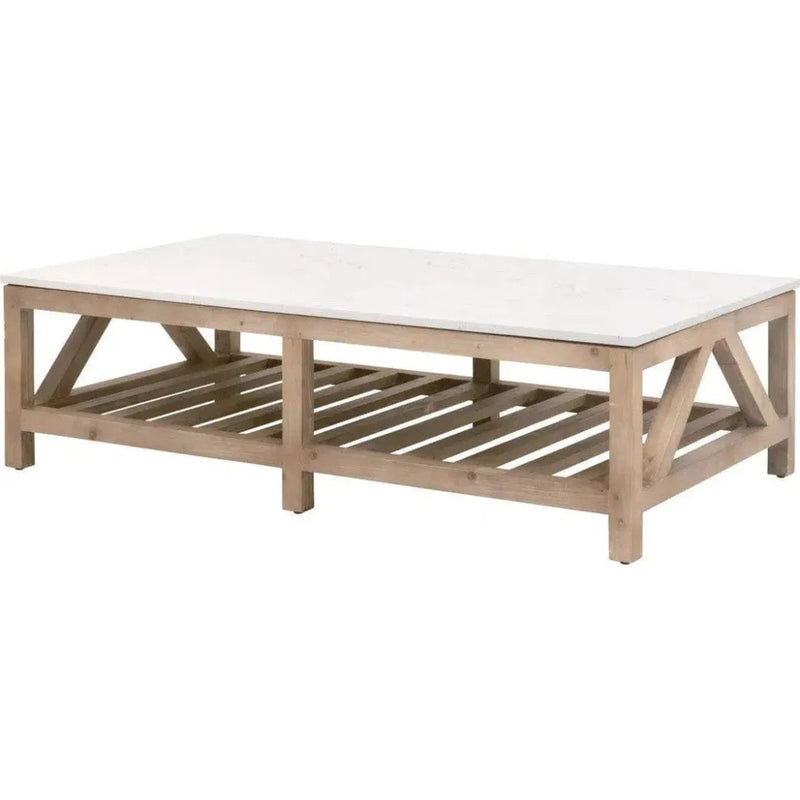 Spruce Coffee Table Reclaimed Pine White Quartz - LOOMLAN - Essentials For Living - Coffee Tables