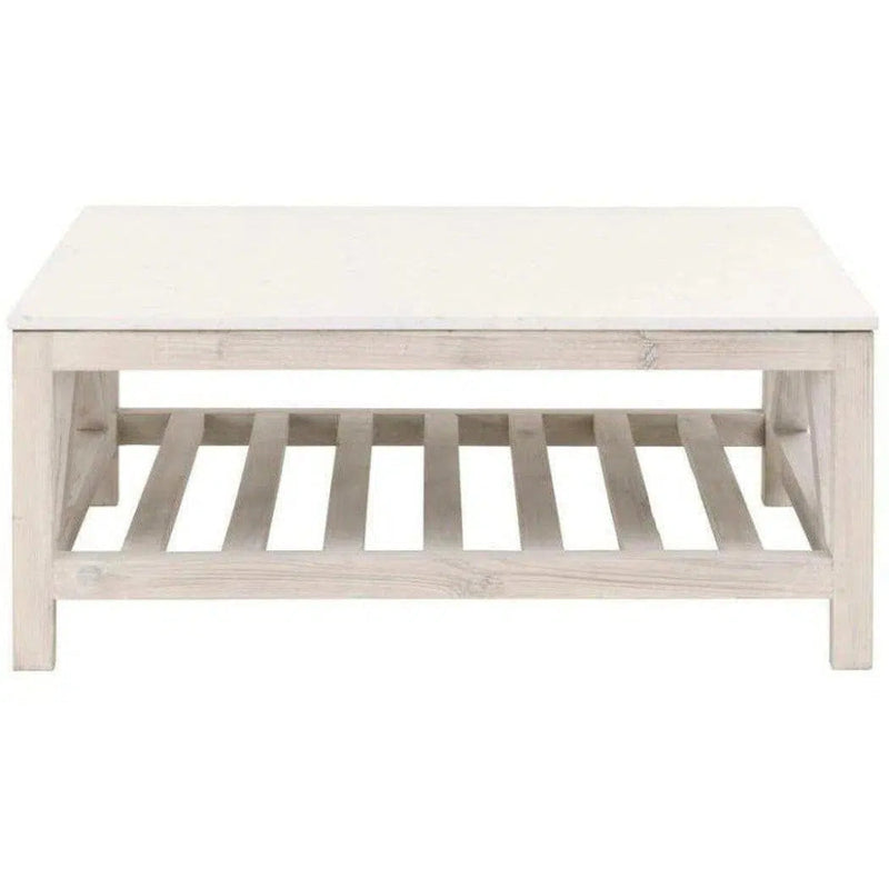 Spruce Square Coffee Table Reclaimed Pine White Quartz - LOOMLAN - Essentials For Living - Coffee Tables