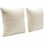 Square Accent Pillows Bone Boucle Fabric - LOOMLAN - Diamond Sofa - Throw Pillows