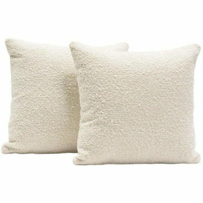 Square Accent Pillows Bone Boucle Fabric - LOOMLAN - Diamond Sofa - Throw Pillows