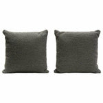 Square Accent Pillows Charcoal Boucle Fabric - LOOMLAN - Diamond Sofa - Throw Pillows