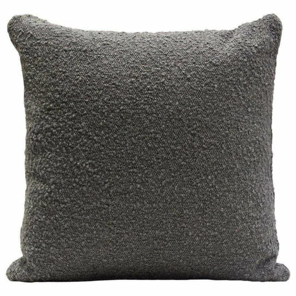 Square Accent Pillows Charcoal Boucle Fabric - LOOMLAN - Diamond Sofa - Throw Pillows