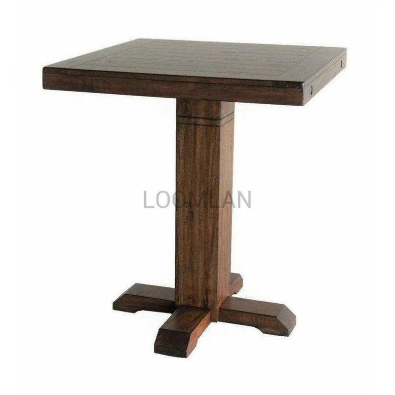 Square Adjustable Height Brown Pub Table - LOOMLAN - Sunny D - Bar Tables