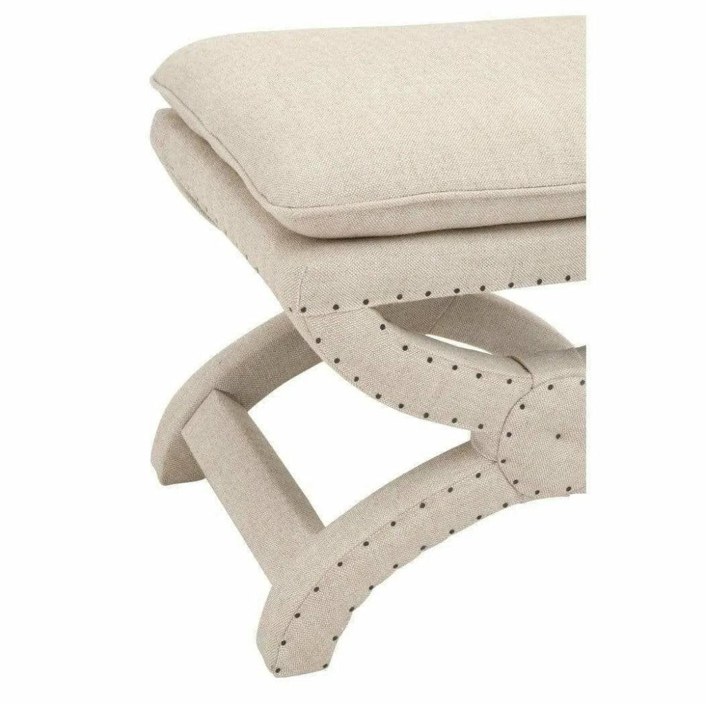 Square Gaston Ottoman Bisque French Linen - LOOMLAN - Essentials For Living - Poufs and Stools