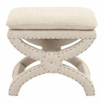 Square Gaston Ottoman Bisque French Linen - LOOMLAN - Essentials For Living - Poufs and Stools