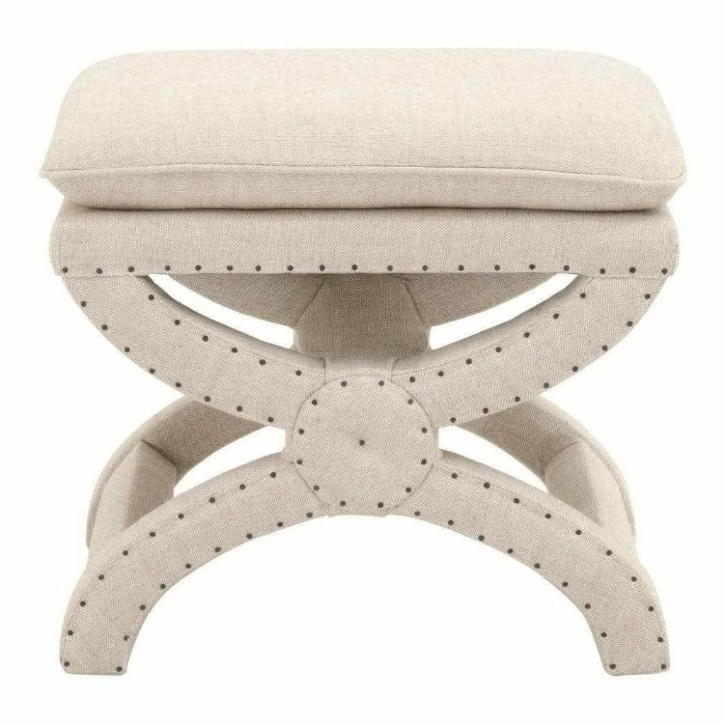 Square Gaston Ottoman Bisque French Linen - LOOMLAN - Essentials For Living - Poufs and Stools