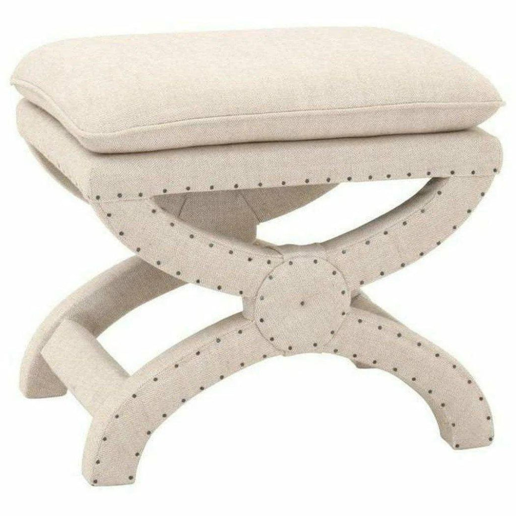 Square Gaston Ottoman Bisque French Linen - LOOMLAN - Essentials For Living - Poufs and Stools