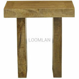 Square Reclaimed Wood Planks Side Table - LOOMLAN - LOOMLAN - Side Tables