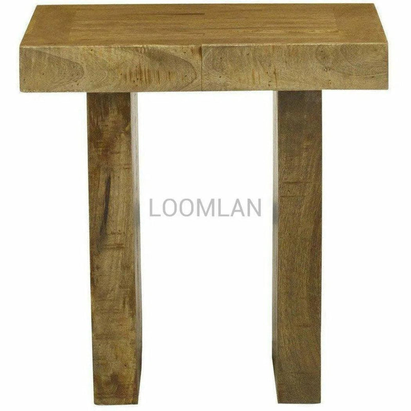 Square Reclaimed Wood Planks Side Table - LOOMLAN - LOOMLAN - Side Tables