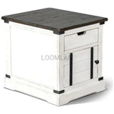 Square Wood End Table 1 Drawer - LOOMLAN - Sunny D - Side Tables