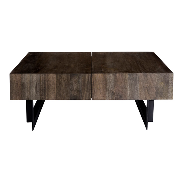42.5 Inch Storage Coffee Table Natural Contemporary