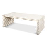 Stacked Cocktail Coffee Table Antique White - LOOMLAN - Sarreid - Coffee Tables