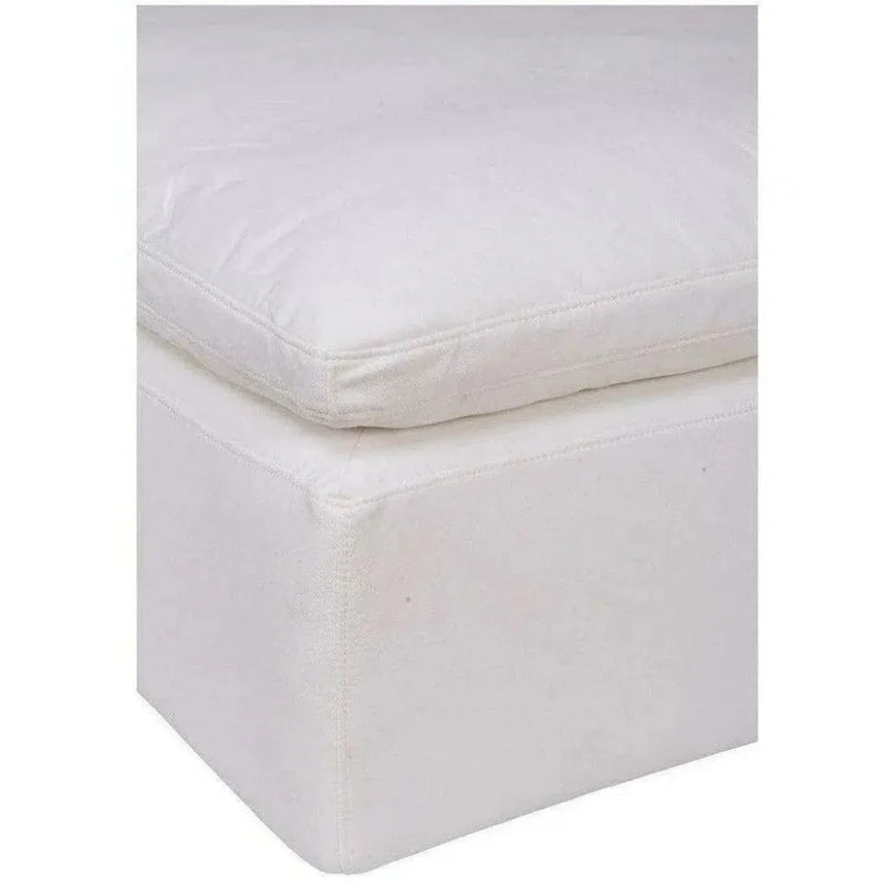 Stain Resistant White Modular Ottoman - LOOMLAN - Moe's Home - Modular Components