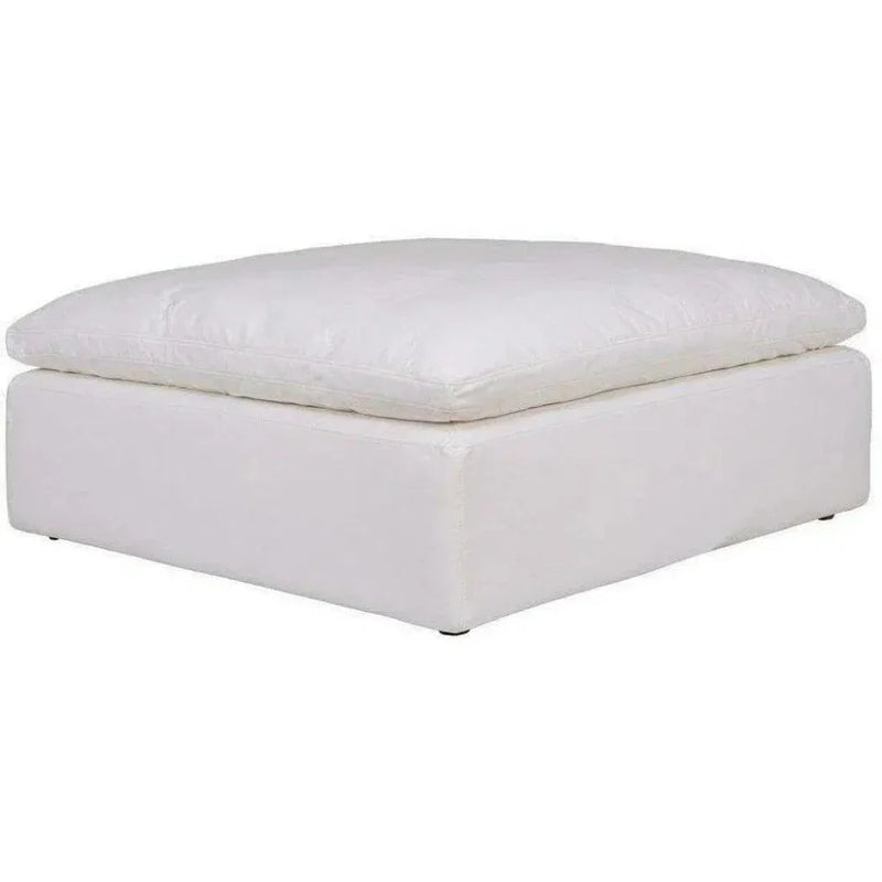 Stain Resistant White Modular Ottoman - LOOMLAN - Moe's Home - Modular Components