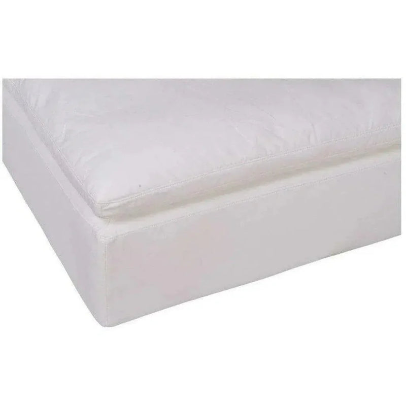 Stain Resistant White Modular Ottoman - LOOMLAN - Moe's Home - Modular Components
