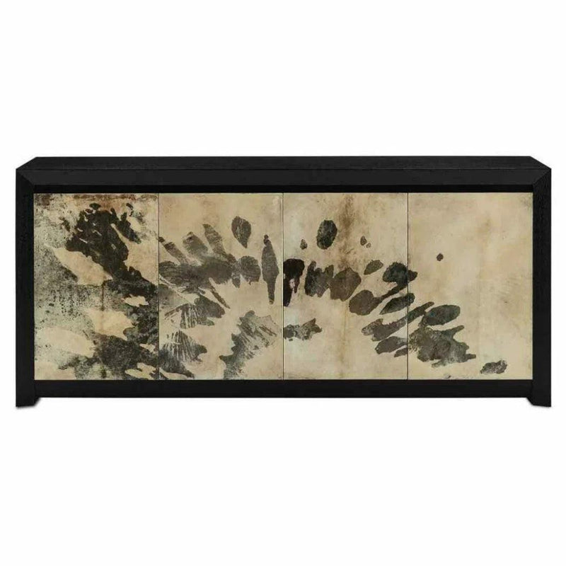 Stained Vellum Caviar Black Karlson Credenza - LOOMLAN - Currey & Co - Sideboards