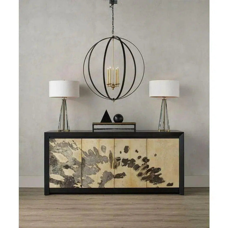 Stained Vellum Caviar Black Karlson Credenza - LOOMLAN - Currey & Co - Sideboards