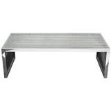 Stainless Steel Cocktail Table Clear Tempered Glass Top - LOOMLAN - Diamond Sofa - Coffee Tables