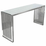 Stainless Steel Console Table Clear Tempered Glass Top - LOOMLAN - Diamond Sofa - Console Tables