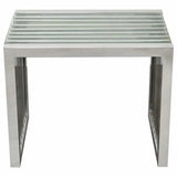 Stainless Steel End Table Clear Tempered Glass Top - LOOMLAN - Diamond Sofa - Side Tables