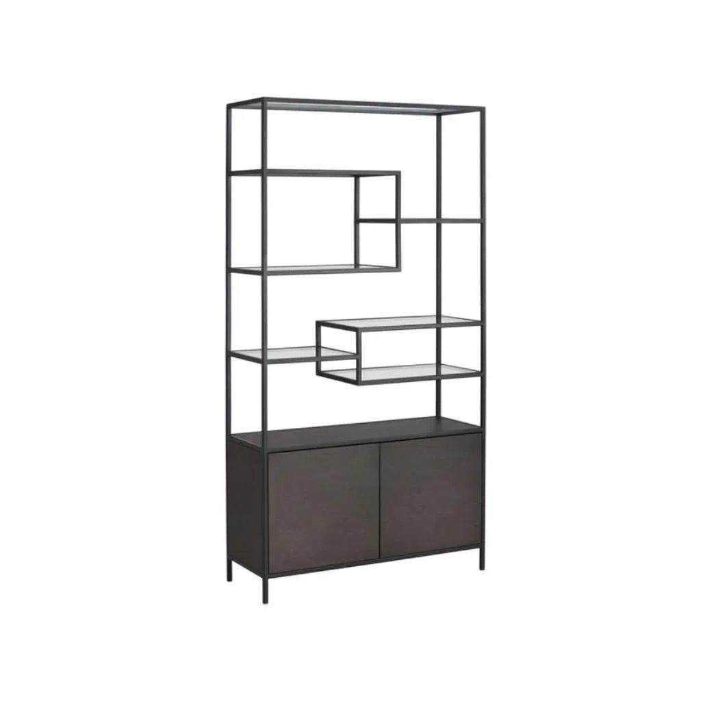 Stamos Iron Framed Wooden Bookcase - LOOMLAN - SUNPAN - Bookcases