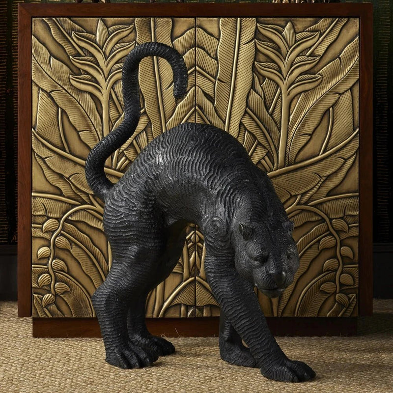 Standing Black Panther Bronze Sculpture - LOOMLAN - Currey & Co - Statues & Sculptures