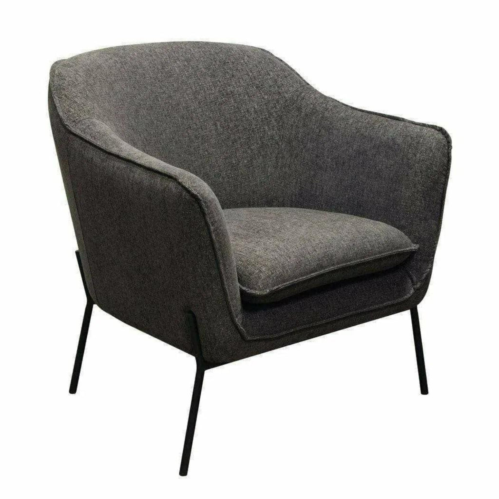 Status Grey Fabric Accent Chair Black Metal Legs - LOOMLAN - Diamond Sofa - Accent Chairs