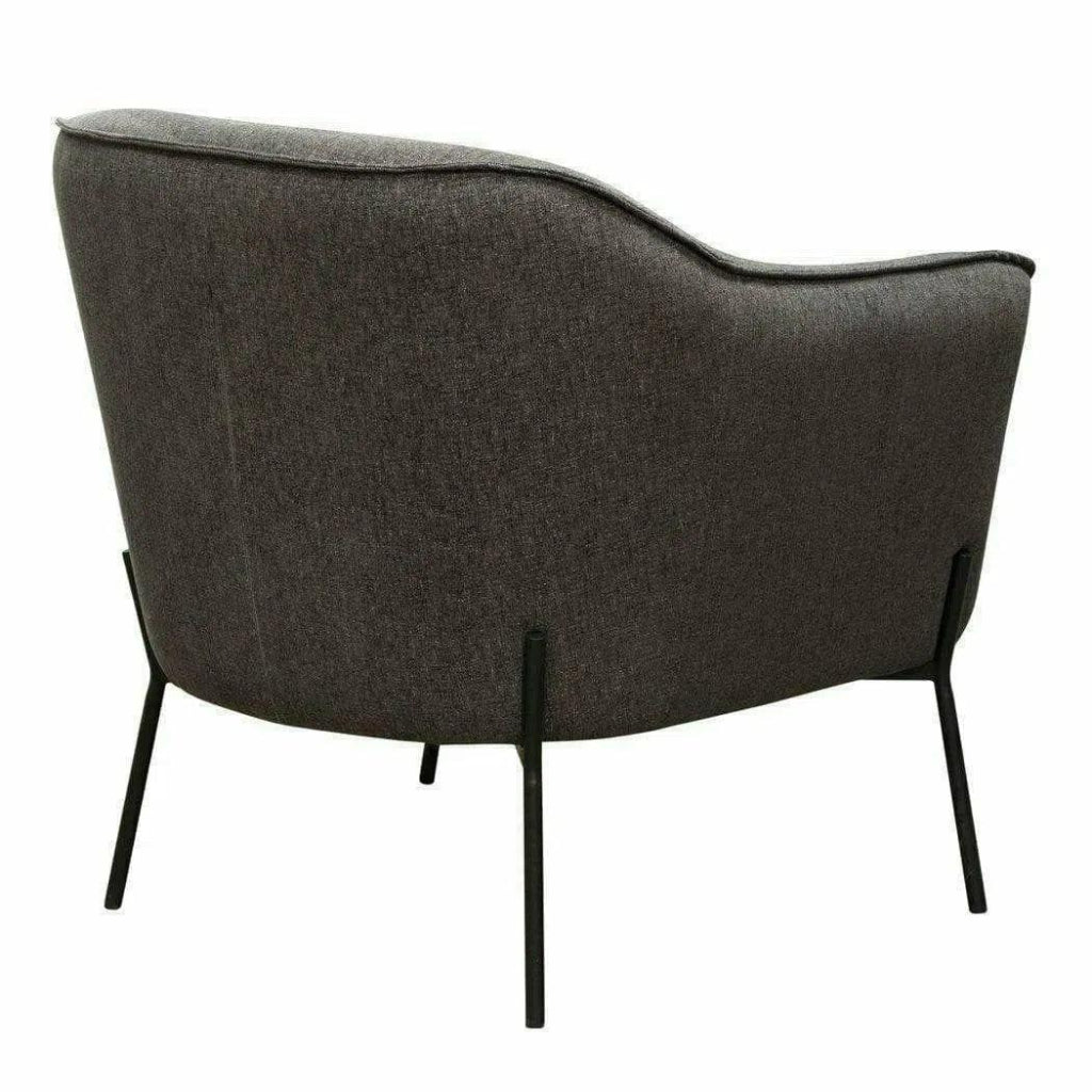 Status Grey Fabric Accent Chair Black Metal Legs - LOOMLAN - Diamond Sofa - Accent Chairs