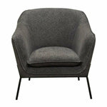 Status Grey Fabric Accent Chair Black Metal Legs - LOOMLAN - Diamond Sofa - Accent Chairs