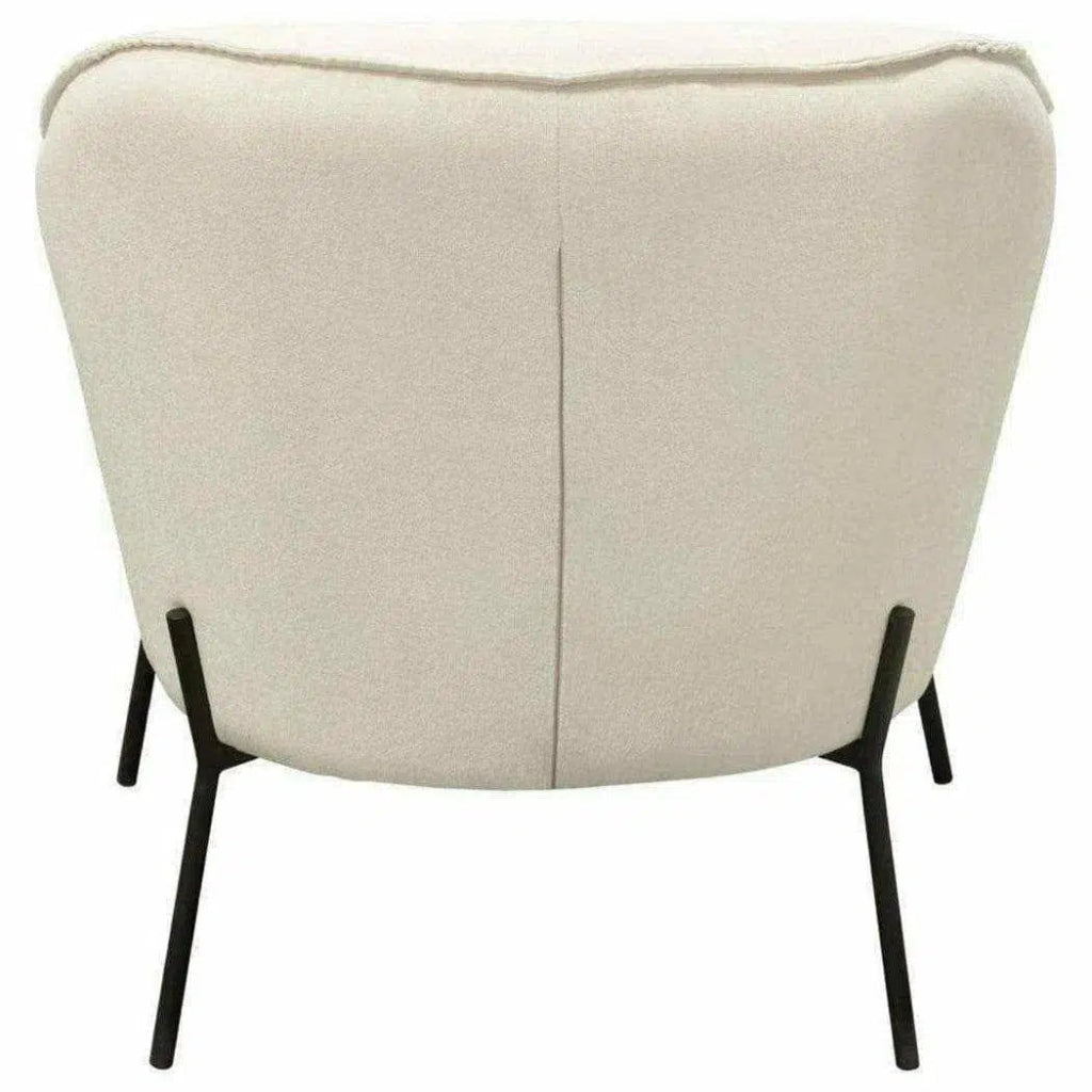 Status Ivory Cream Fabric Accent Chair Black Metal Legs - LOOMLAN - Diamond Sofa - Accent Chairs