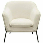 Status Ivory Cream Fabric Accent Chair Black Metal Legs - LOOMLAN - Diamond Sofa - Accent Chairs