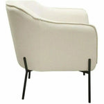 Status Ivory Cream Fabric Accent Chair Black Metal Legs - LOOMLAN - Diamond Sofa - Accent Chairs