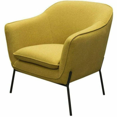 Status Yellow Fabric Accent Chair Black Metal Legs - LOOMLAN - Diamond Sofa - Accent Chairs