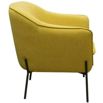 Status Yellow Fabric Accent Chair Black Metal Legs - LOOMLAN - Diamond Sofa - Accent Chairs