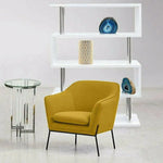 Status Yellow Fabric Accent Chair Black Metal Legs - LOOMLAN - Diamond Sofa - Accent Chairs