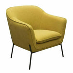 Status Yellow Fabric Accent Chair Black Metal Legs - LOOMLAN - Diamond Sofa - Accent Chairs