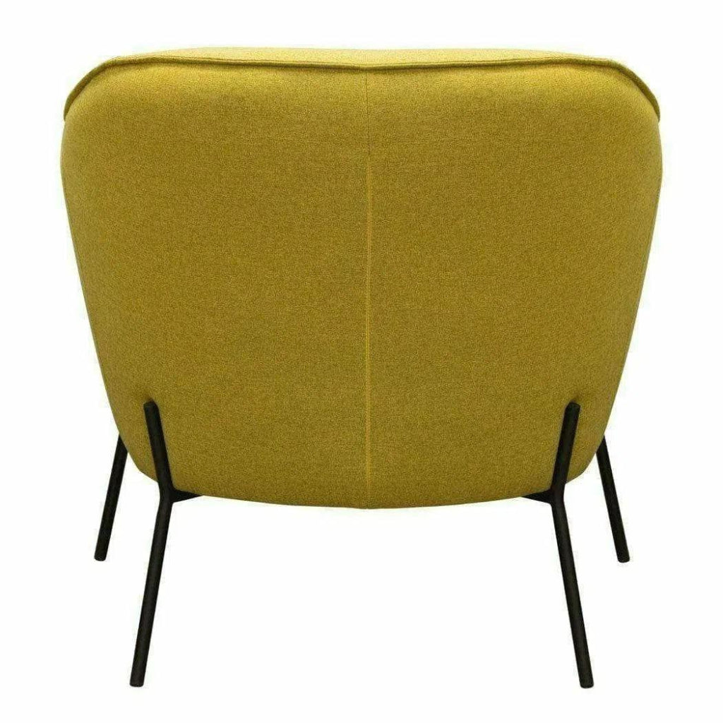 Status Yellow Fabric Accent Chair Black Metal Legs - LOOMLAN - Diamond Sofa - Accent Chairs