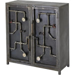 Steampunk Pipes & Gauges Slim Accent Cabinet - LOOMLAN - LOOMLAN - Accent Cabinets