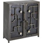 Steampunk Pipes & Gauges Slim Accent Cabinet - LOOMLAN - LOOMLAN - Accent Cabinets