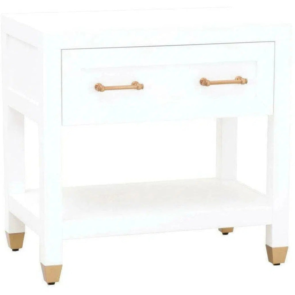 Stella 28 Inch White Scandinavian Nightstand - LOOMLAN - Essentials For Living - Nightstands