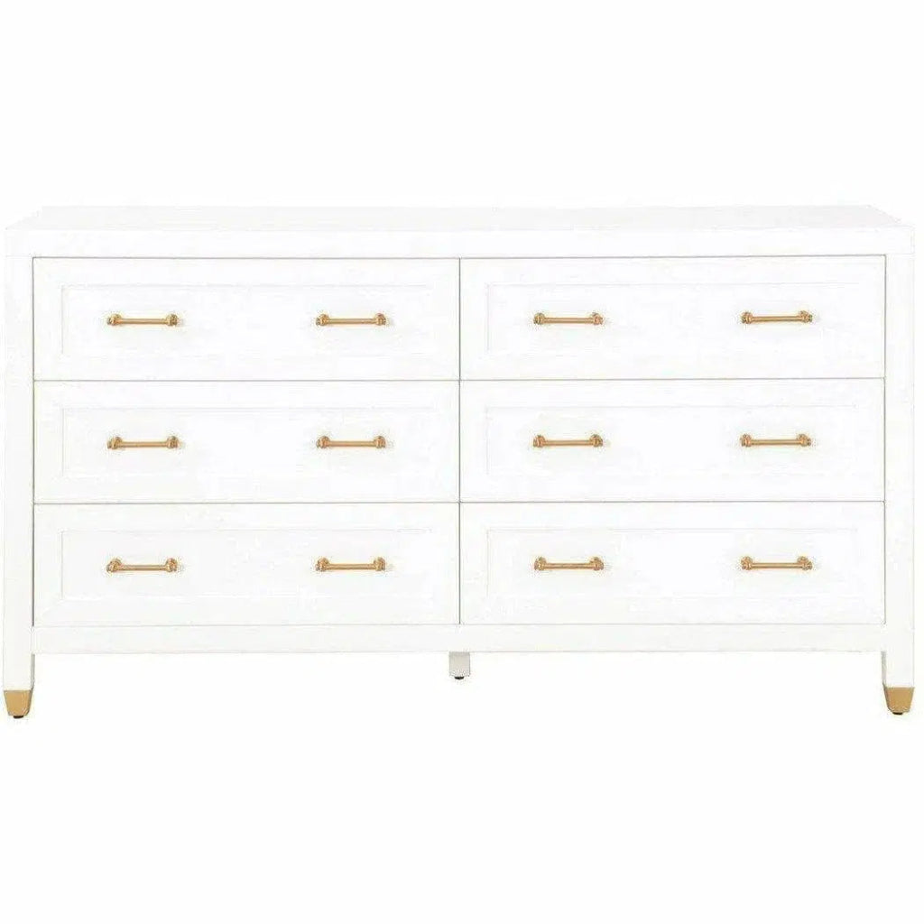 Stella 6 - Drawer Double Dresser White - LOOMLAN - Essentials For Living - Dressers