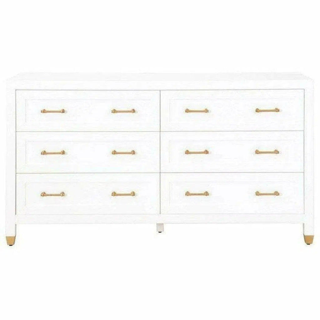 Stella 6 - Drawer Double Dresser White - LOOMLAN - Essentials For Living - Dressers