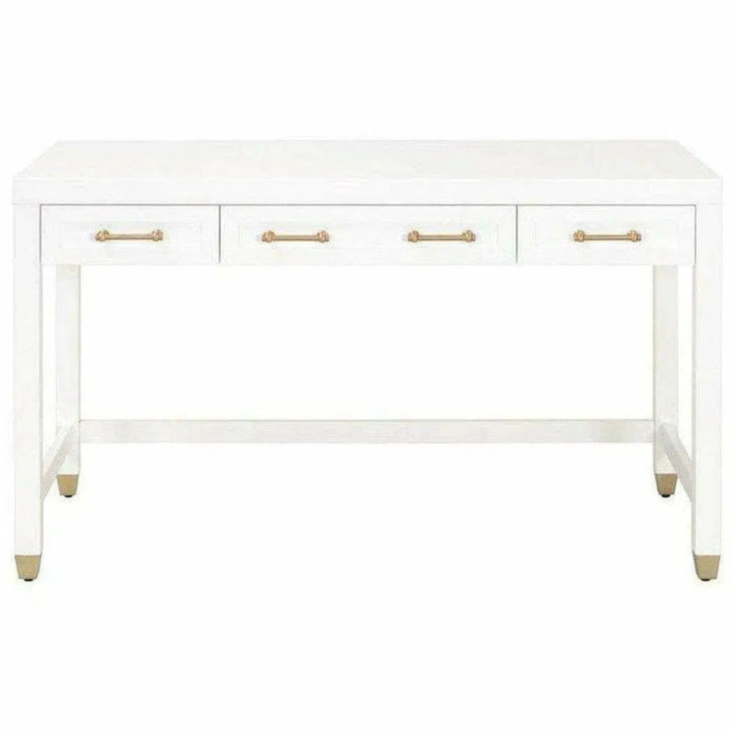 Stella Desk With Drawers White - LOOMLAN - Essentials For Living - Home Office Desks