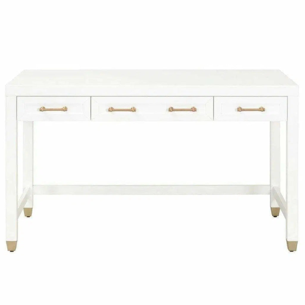 Stella Desk With Drawers White - LOOMLAN - Essentials For Living - Home Office Desks